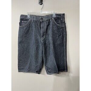 VTG Y2K Genuine Dickies Black Denim Baggy Shorts Men's Sz 38 Hip Hop Streetwear